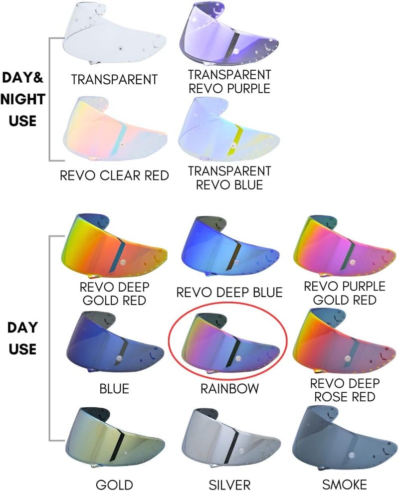 Logto CWR-F1 Shield for RF-1200 Visor X14 NXR RF-SR Z7 Motorcycle Helmet Visor Replacement Sun Protection Anti-Scratch, Universal - Image 5